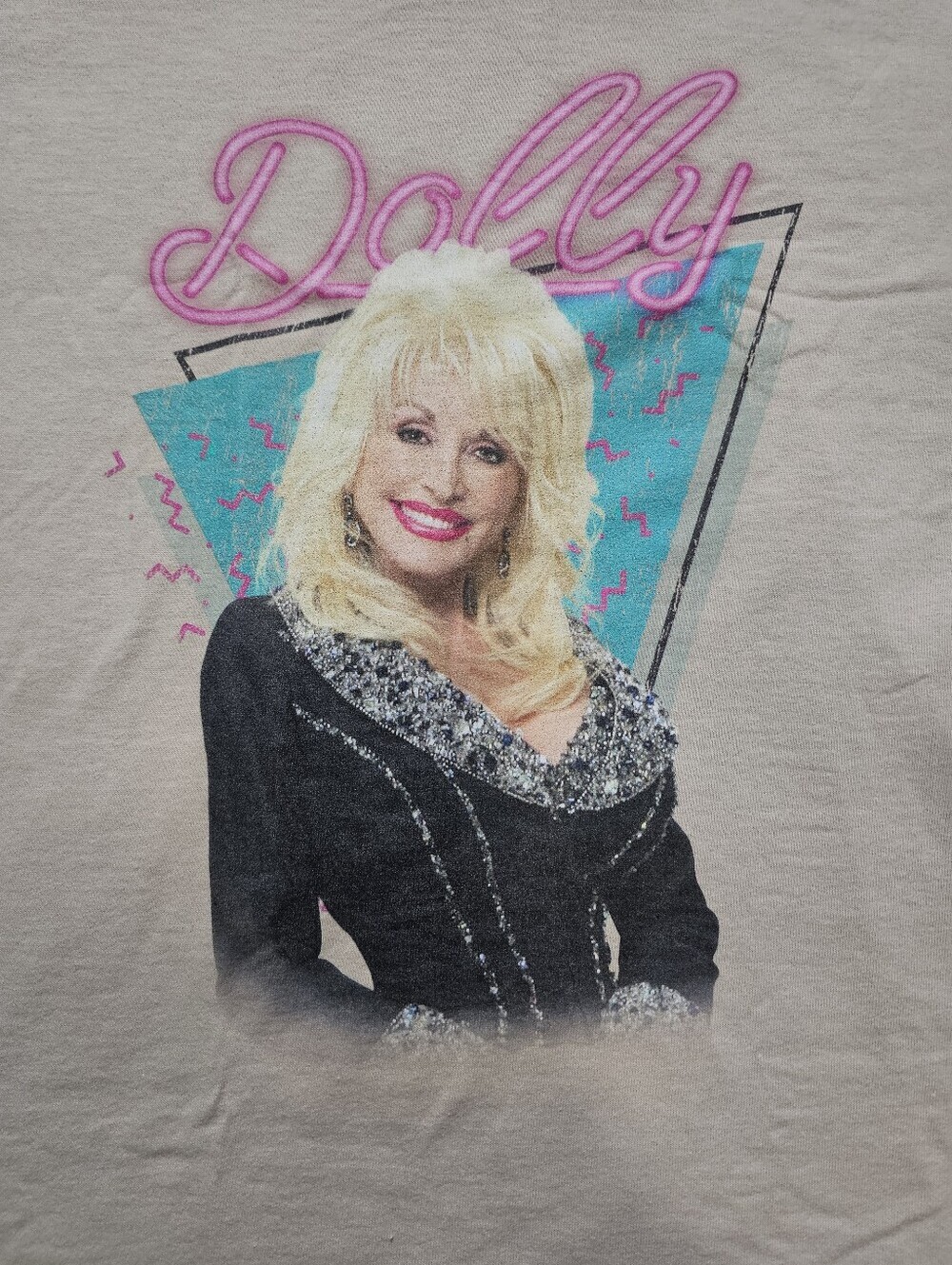 Dolly Parton Adult Neon Sign Graphic Tee, Size Medium, New - Picture 2 of 3